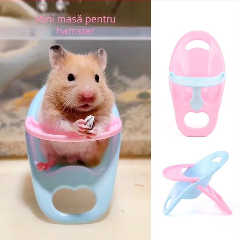 Masă mică pentru hamster cu scaun pentru gustări și jucărie scaun de masă pentru hamsterul auriu, decor pentru peisaj și fotografii cu animalul de companie