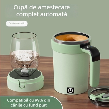 Pahar detașabil de amestec cu magnet fără fir, pentru amestec rapid de cafea și lapte praf, lavabil.