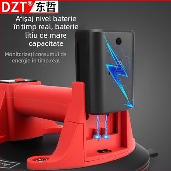 Ventuză electrică pentru plăci cu reumplere automată a aerului, aspirator vid puternic pentru sticlă și plăci mari de podea, ridicător vid robust