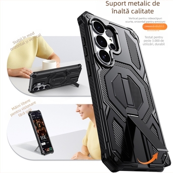 Carcasă Samsung S26 Ultra cu protecție 3 în 1 de tip militar, anti-cădere și suport magnetic, compatibilă cu S25/S24