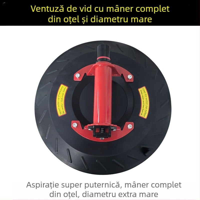 Cupa de vid pentru plăci din sticlă, diametru extra mare, pentru manipulare grea, pompă manuală