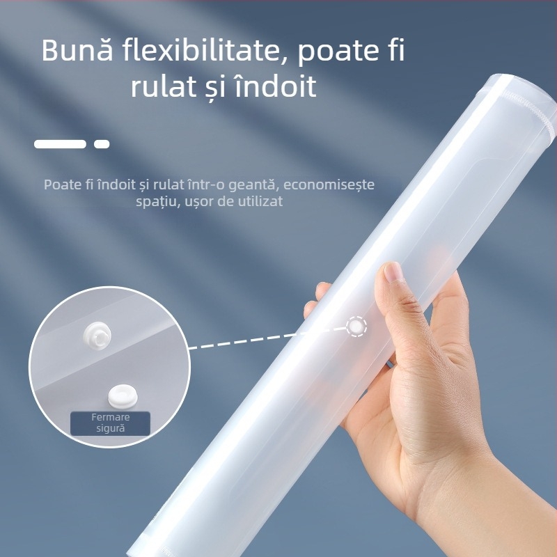 Deli 8308 Fişier A4 transparent cu închidere cu buton, pentru teste și documente, din plastic, capacitate mare.