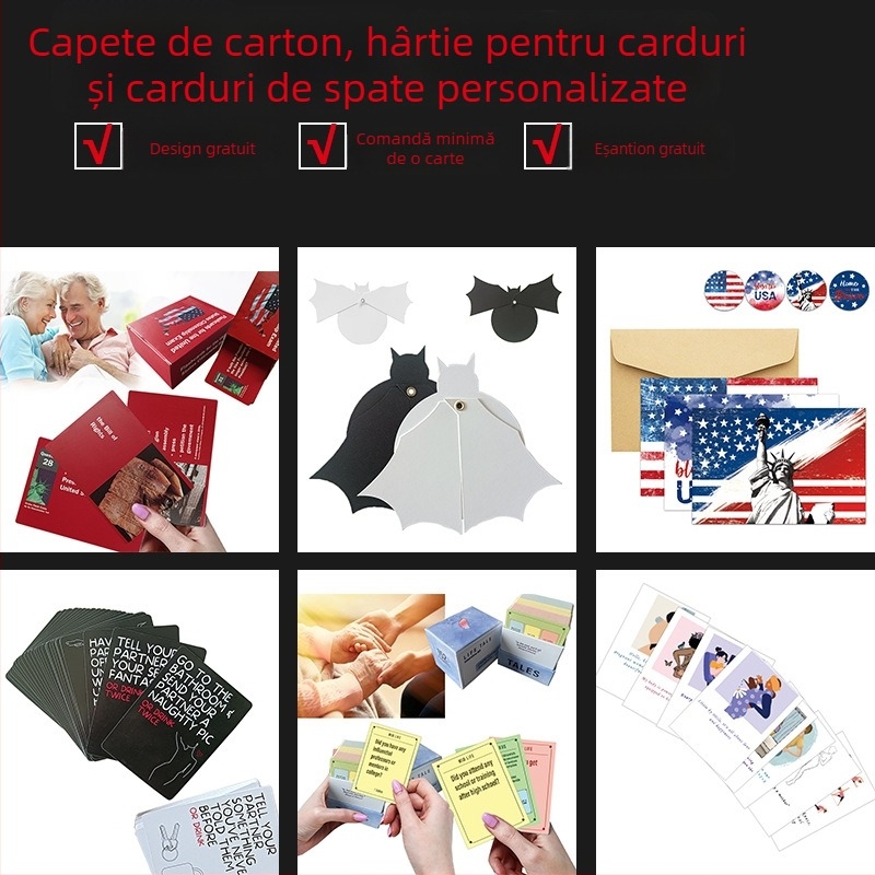 Carduri personalizate în engleză și rusă pentru imprimare transfrontală a cardurilor, jocuri de societate și jocuri de petrecere