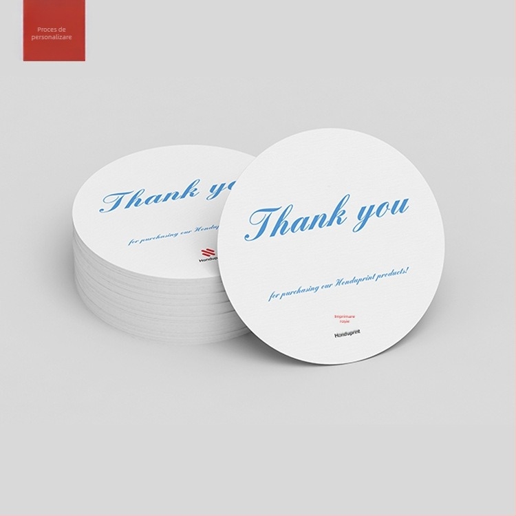 Card de mulțumire în engleză pentru serviciul post-vânzare, cu formă decupată și design simplu de imprimare, pentru recenzii pozitive