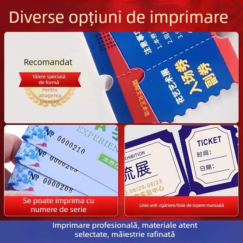 Cupeane personalizate, carduri de experiență și puncte, bilete, cupoane de reducere, cupoane de frumusețe și cupoane de numerar — imprimare