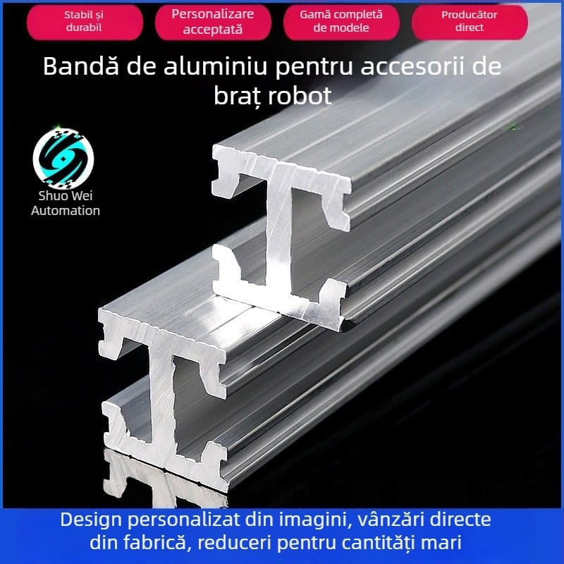 Bandă din aluminiu Tianxing cu canelare dublă 18×18; bandă din aluminiu 16×22 cu trei canale 18×25 pentru accesorii de ventuze