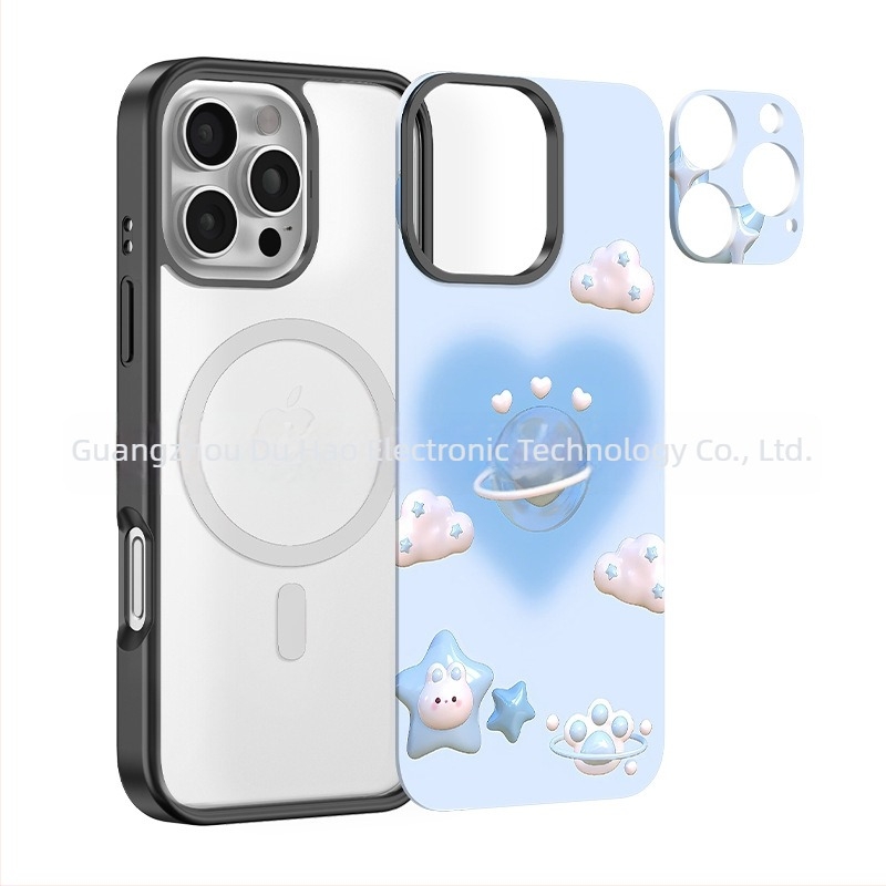 Husă magnetică pentru iPhone cu panou din spate interschimbabil, TPU transparent, pentru seria iPhone 12–16
