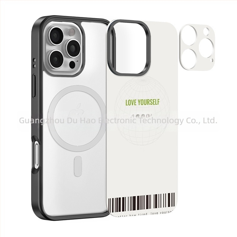 Husă magnetică pentru iPhone cu panou din spate interschimbabil, TPU transparent, pentru seria iPhone 12–16