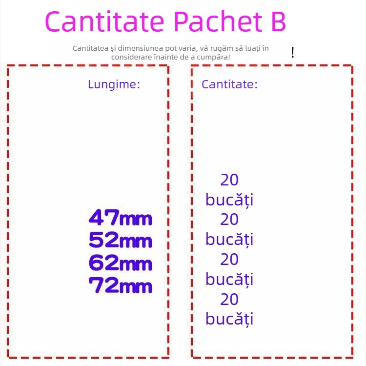 Set cuie cu înaltă rezistență: cuie pentru pereți, cuie pentru prinderea tablourilor, cuie pentru reclame, cuie pentru ciment, 62 mm pentru pistol cu aer