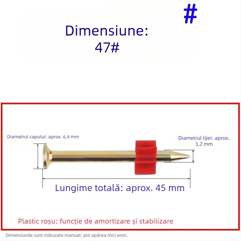 Set cuie cu înaltă rezistență: cuie pentru pereți, cuie pentru prinderea tablourilor, cuie pentru reclame, cuie pentru ciment, 62 mm pentru pistol cu aer