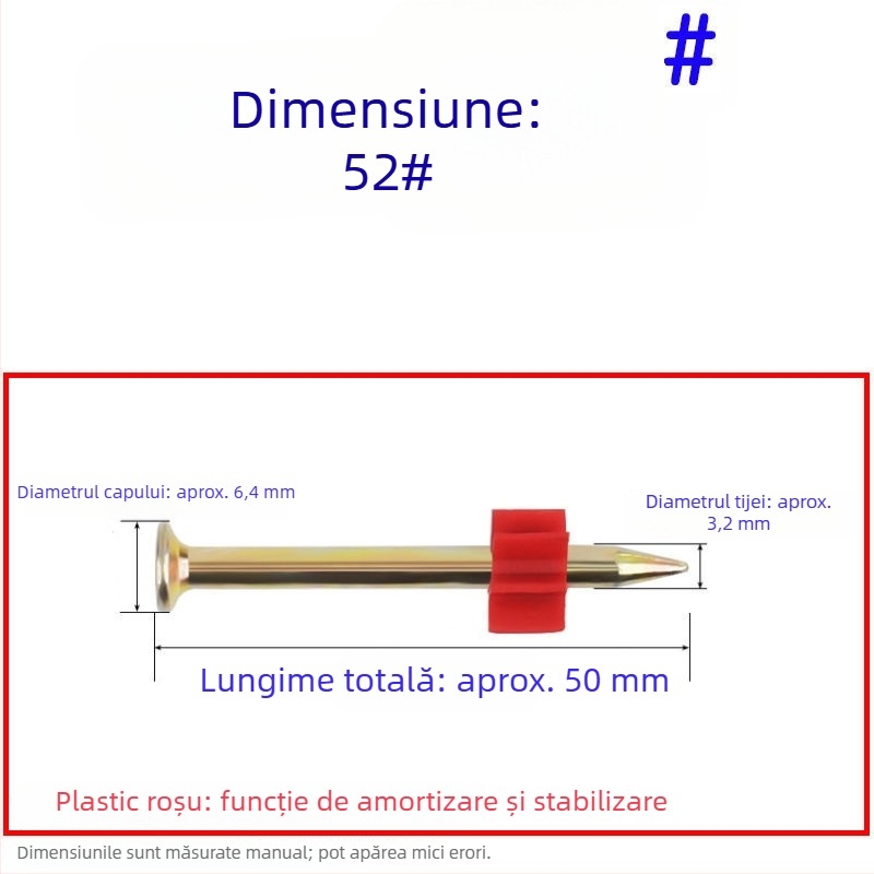Set cuie cu înaltă rezistență: cuie pentru pereți, cuie pentru prinderea tablourilor, cuie pentru reclame, cuie pentru ciment, 62 mm pentru pistol cu aer