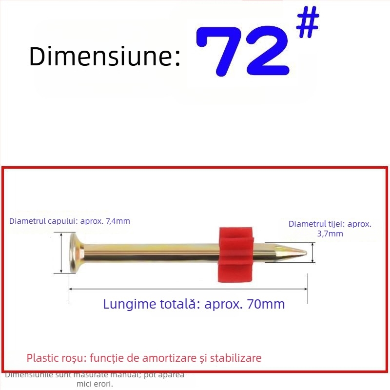 Set cuie cu înaltă rezistență: cuie pentru pereți, cuie pentru prinderea tablourilor, cuie pentru reclame, cuie pentru ciment, 62 mm pentru pistol cu aer
