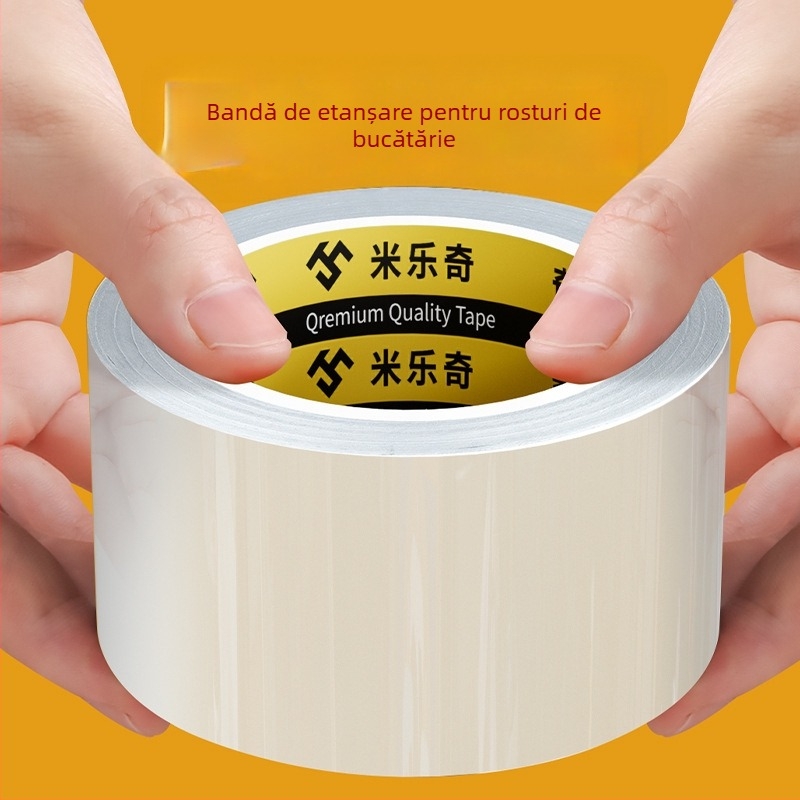 Mileqi bandă cu bază din material textil, impermeabilă și rezistentă la ulei, cu două fețe, durabilă pentru bucătărie și baie, împotriva mucegaiului, bandă pentru etanșarea rosturilor
