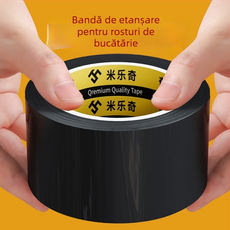 Mileqi bandă cu bază din material textil, impermeabilă și rezistentă la ulei, cu două fețe, durabilă pentru bucătărie și baie, împotriva mucegaiului, bandă pentru etanșarea rosturilor