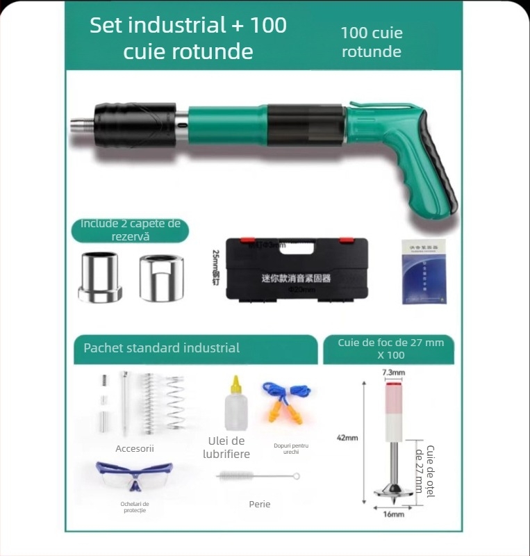 Unealtă de montaj a plafonului: pistol cuie integrat, mini pistol, 7.3, model din plastic și oțel