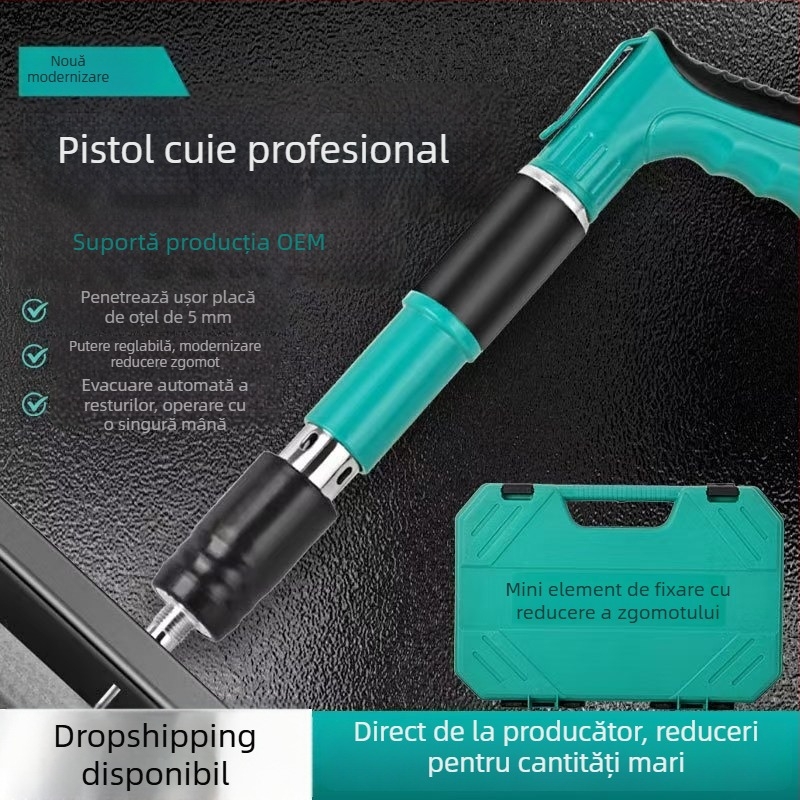 Unealtă de montaj a plafonului: pistol cuie integrat, mini pistol, 7.3, model din plastic și oțel