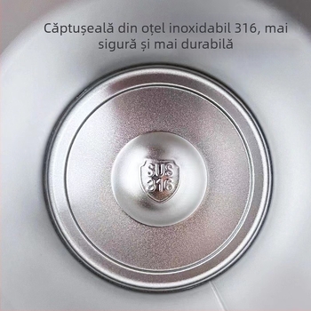 Cană izolață pentru copii, cu pai, din oțel inoxidabil 316, portabil, design desene animate