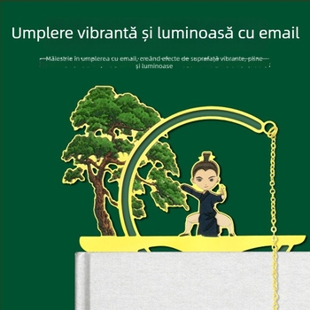 Semn de carte metalic creativ, cu decupaj Tai Chi, în stil antic, luminos, cadou de absolvire pentru elevi și profesori