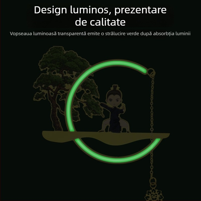 Semn de carte metalic creativ, cu decupaj Tai Chi, în stil antic, luminos, cadou de absolvire pentru elevi și profesori