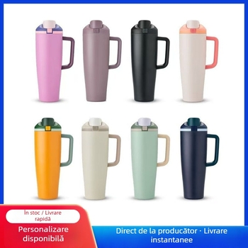 Cană pentru fructe de 40oz cu mâner, izolație în vid din oțel inoxidabil, pentru mașină și activități în aer liber