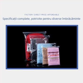 Pungă transparentă din PE pentru haine, cu avertisment tipărit