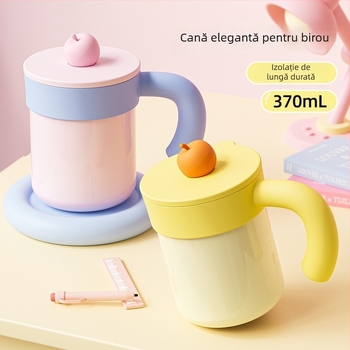 Cani termos personalizabile din oțel inoxidabil 316, cu imprimare logo, elegante pentru birou, 370 ml