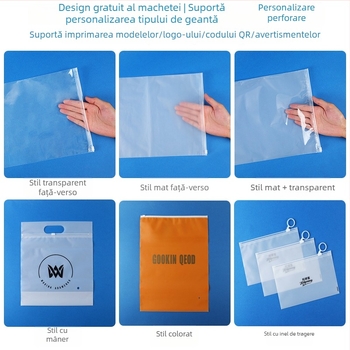 Pungi de ambalaj pentru haine cu fermoar, personalizate, imprimate, înaltă calitate, diverse dimensiuni