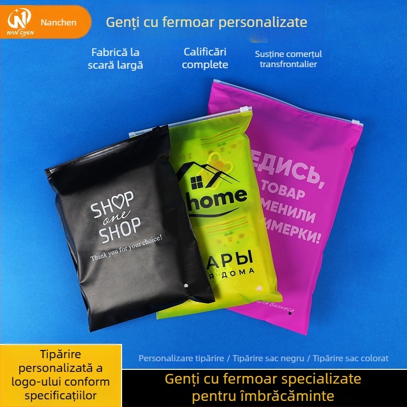 Pungi de ambalaj pentru haine cu fermoar, personalizate, imprimate, înaltă calitate, diverse dimensiuni