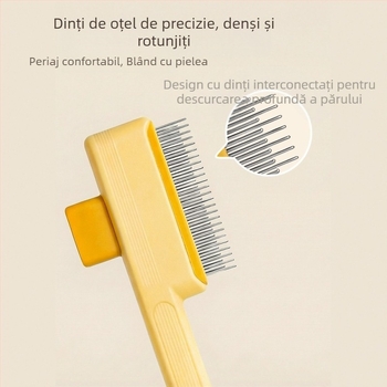 Pieptene pentru pisici cu blană lungă, pieptene special cu ace pentru descurcare, perie de îngrijire pentru îndepărtarea părului liber