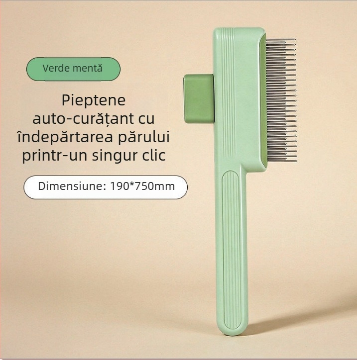 Pieptene pentru pisici cu blană lungă, pieptene special cu ace pentru descurcare, perie de îngrijire pentru îndepărtarea părului liber
