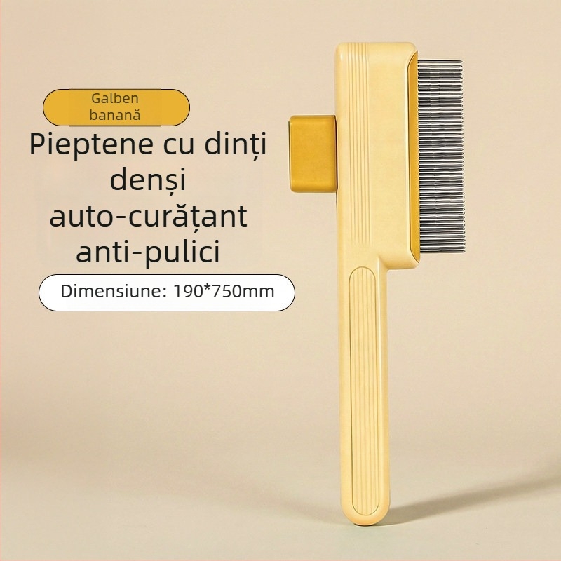 Pieptene pentru pisici cu blană lungă, pieptene special cu ace pentru descurcare, perie de îngrijire pentru îndepărtarea părului liber
