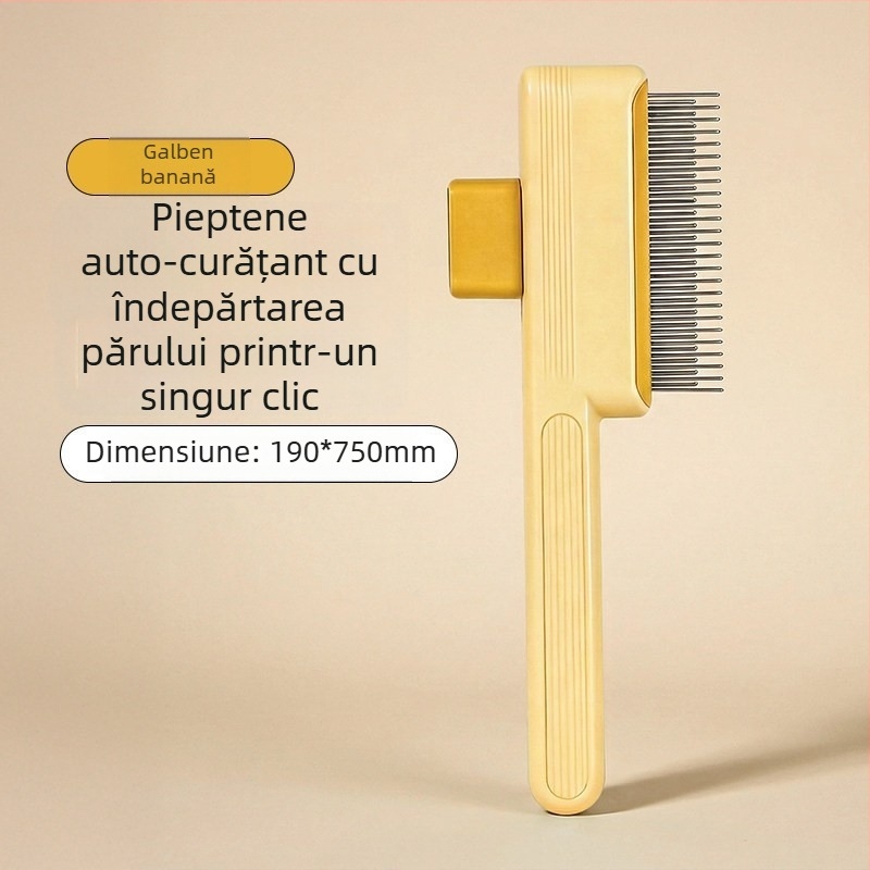 Pieptene pentru pisici cu blană lungă, pieptene special cu ace pentru descurcare, perie de îngrijire pentru îndepărtarea părului liber