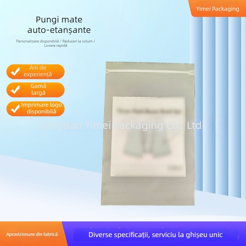 Saci EVA opaci de ambalare, cu fermoar, pungi PE transparente auto-seal pentru haine și șosete