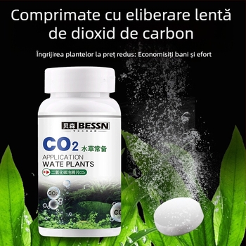 Tablete CO2 cu eliberare treptată pentru acvariu, tablete efervescente de înlocuire pentru generatorul de CO2