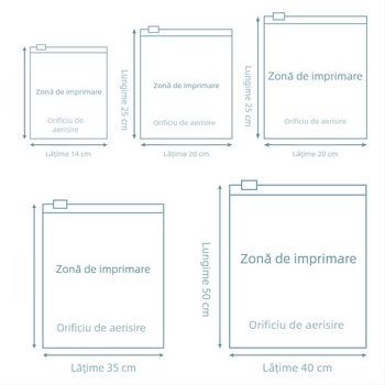 Pungă mată cu fermoar, pungă PE pentru ambalarea hainelor și a lenjeriilor, imprimare personalizată.