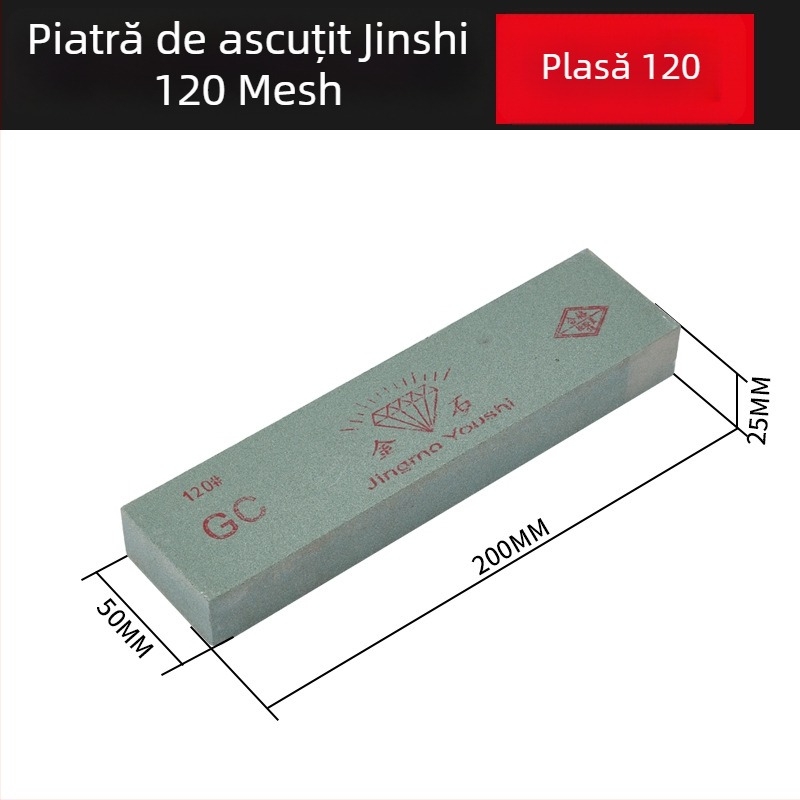 Mill Piatră de ascuțit cu ulei, dublă față, din carbid de siliciu verde, 200 × 50 × 25 mm