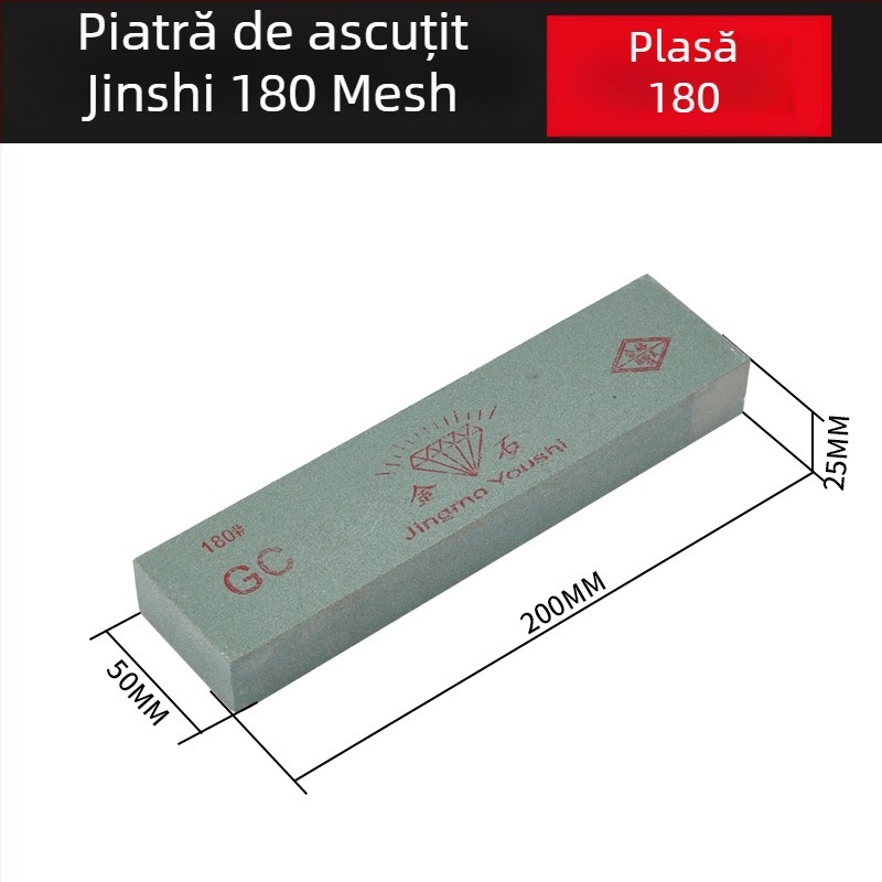 Mill Piatră de ascuțit cu ulei, dublă față, din carbid de siliciu verde, 200 × 50 × 25 mm