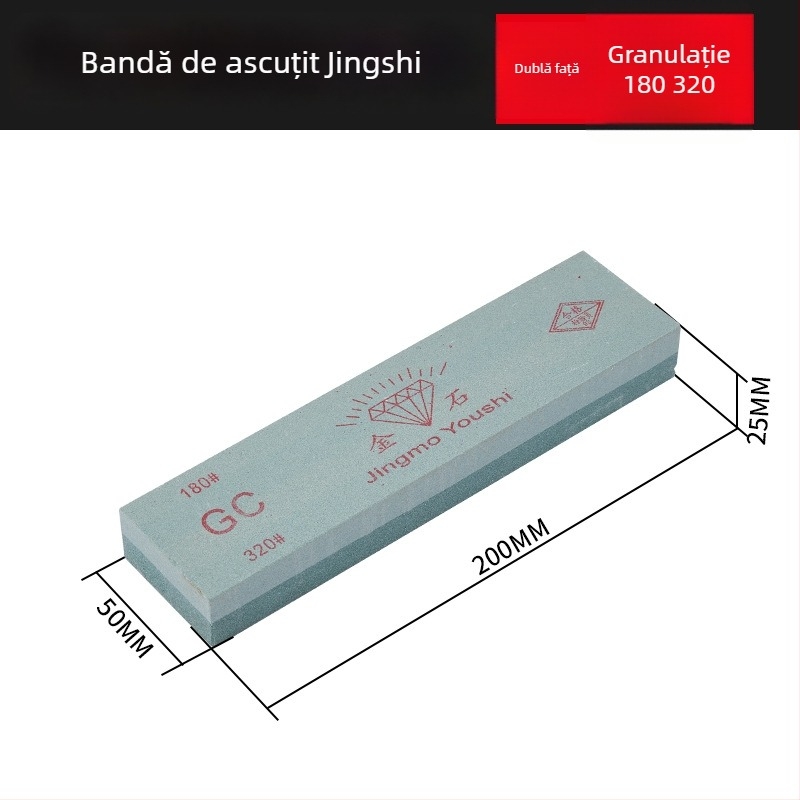 Mill Piatră de ascuțit cu ulei, dublă față, din carbid de siliciu verde, 200 × 50 × 25 mm