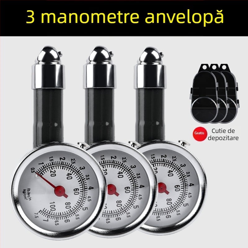 Manometru de presiune pentru pneuri, cu cap de umflare de înaltă precizie, monitor de presiune auto, pistol de umflare aer și duză de umflare