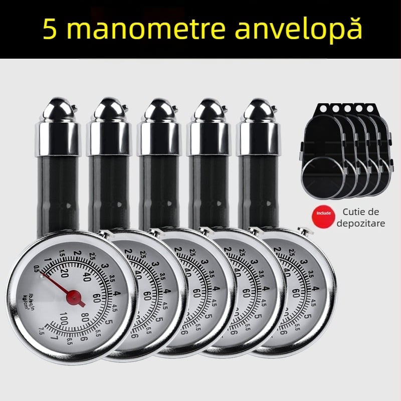Manometru de presiune pentru pneuri, cu cap de umflare de înaltă precizie, monitor de presiune auto, pistol de umflare aer și duză de umflare