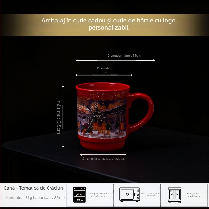 Cană ceramică personalizată de Crăciun pentru Anul Nou, suvenir de nuntă și cană de cafea pentru birou