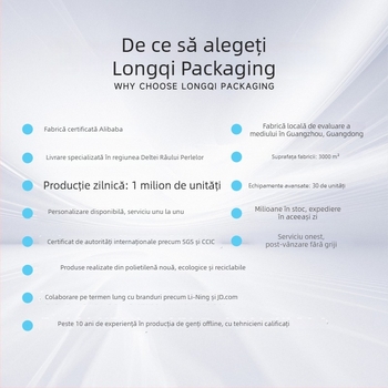Geantă transparentă cu fermoar, avertisment pe etichetă pentru ambalarea hainelor, pungă PE sigilată, avertisment privind prevenirea sufocării