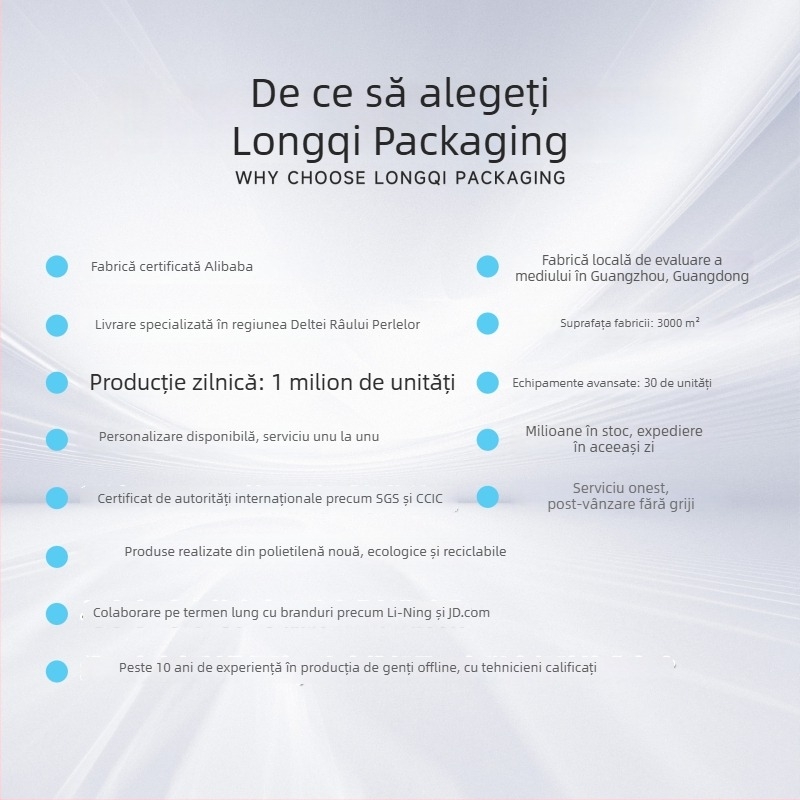 Geantă transparentă cu fermoar, avertisment pe etichetă pentru ambalarea hainelor, pungă PE sigilată, avertisment privind prevenirea sufocării