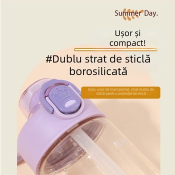Sticlă de apă cu capacitate mare și design modern, potrivită pentru sport, pentru bărbați, femei și studenți, cu mâner de transport