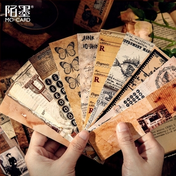 MoMo set de 30 semne de carte în cutie, seria Muzeul Timpului și Spațiului, decor vintage pentru jurnal