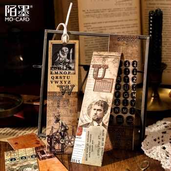 MoMo set de 30 semne de carte în cutie, seria Muzeul Timpului și Spațiului, decor vintage pentru jurnal