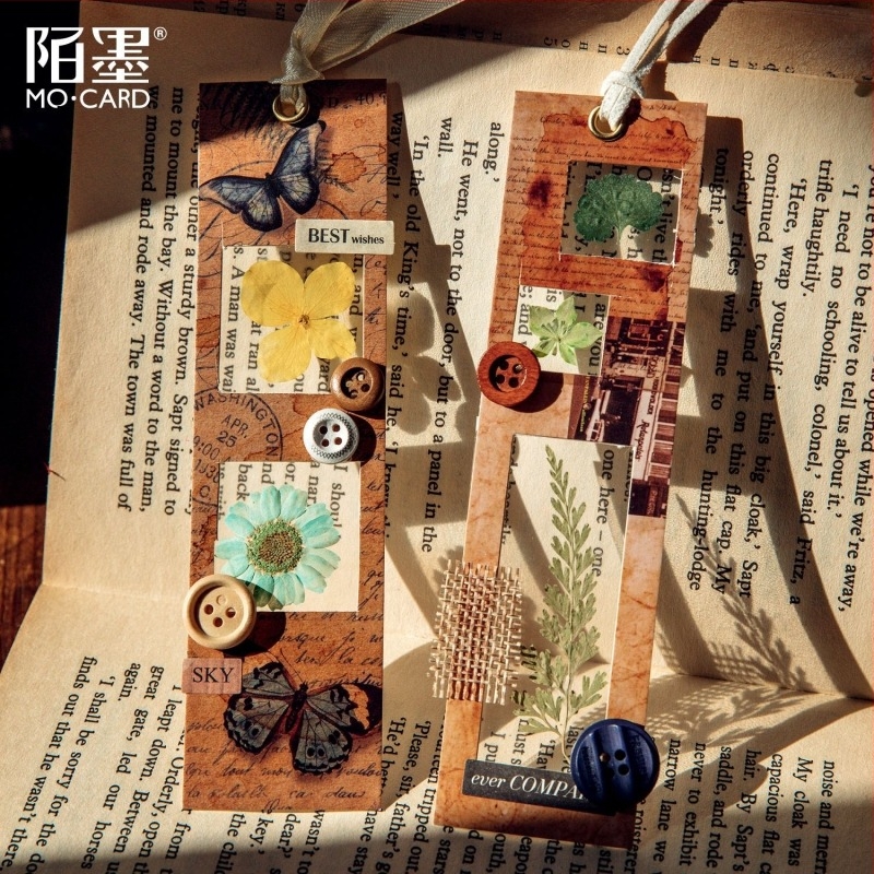 MoMo set de 30 semne de carte în cutie, seria Muzeul Timpului și Spațiului, decor vintage pentru jurnal