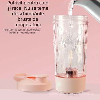 Cana shaker portabilă pentru proteine, cu baterie reîncărcabilă și încărcare automată – potrivită pentru cafea și shake de proteine