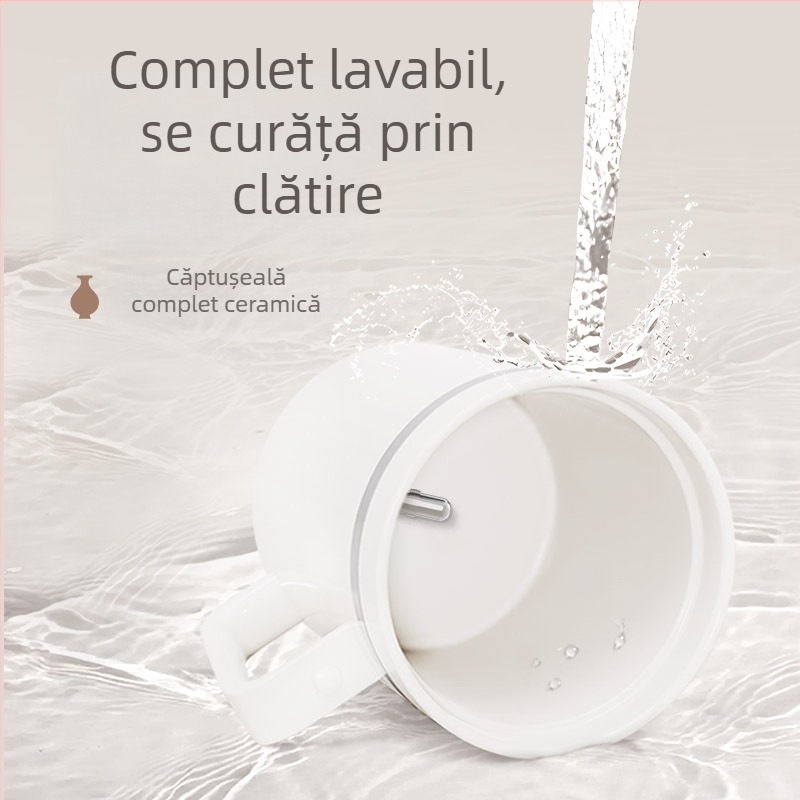 Cană de cafea ceramică completă, cu amestecare magnetică automată, reîncărcabilă