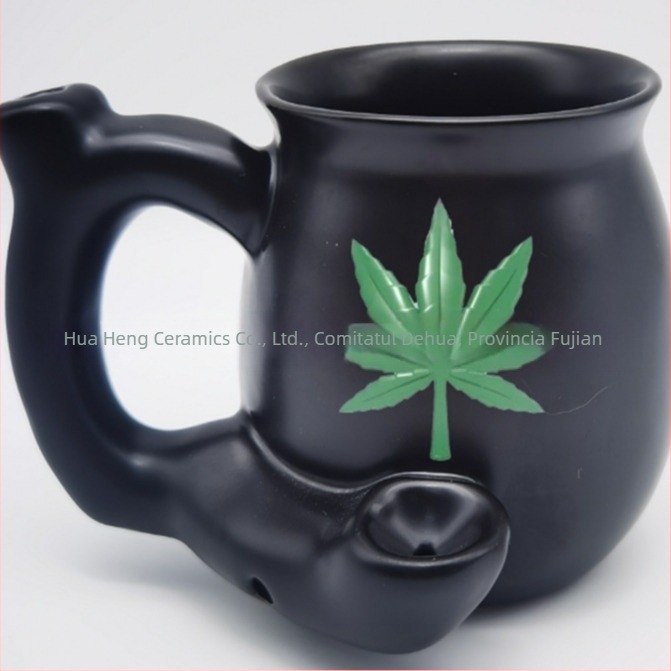Ceșă ceramică cu decor negru-alb, personalizată, design creativ pentru cafea/ceai/apă, stil de birou occidental